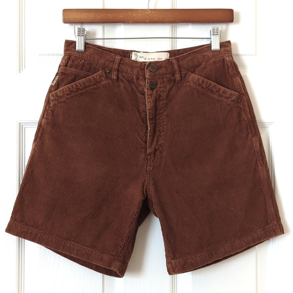 GX Know Who You Are 90's Vintage Wide Wale Corduroy Carpenter Shorts Brown 27 - Picture 1 of 14